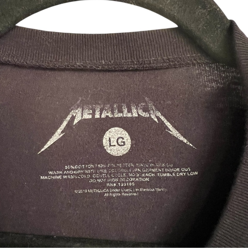 Metallica Tour '88-'89 Graphic Ringer T-Shirt Black Cream Women’s Large - Picture 6 of 6